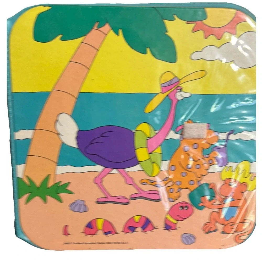 Safari Party Jr Organizer Binder Collectible Mead Supplies VTG 1989 EUC